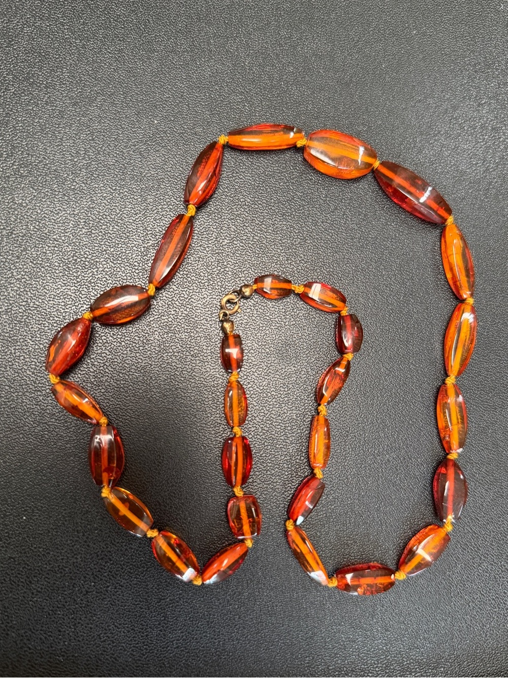 Brown orange cognac amber necklace Japan